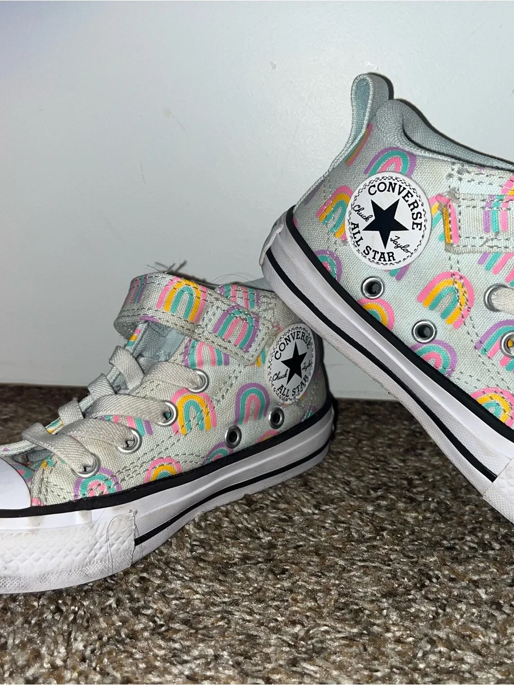 Converse Kids High-Tops with Pastel Rainbow Print
